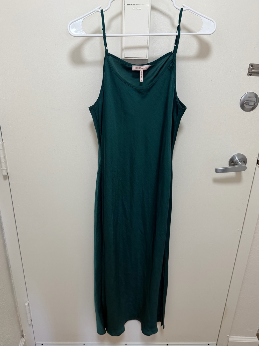 BCBGeneration Emerald Green Slip Midi Dress